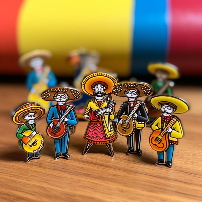 A Set Of Mariachi Band Enamel Pins - Mexicada