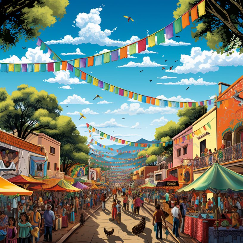Banderas de Fiesta Tradicionales Mexicanas - Mexicada