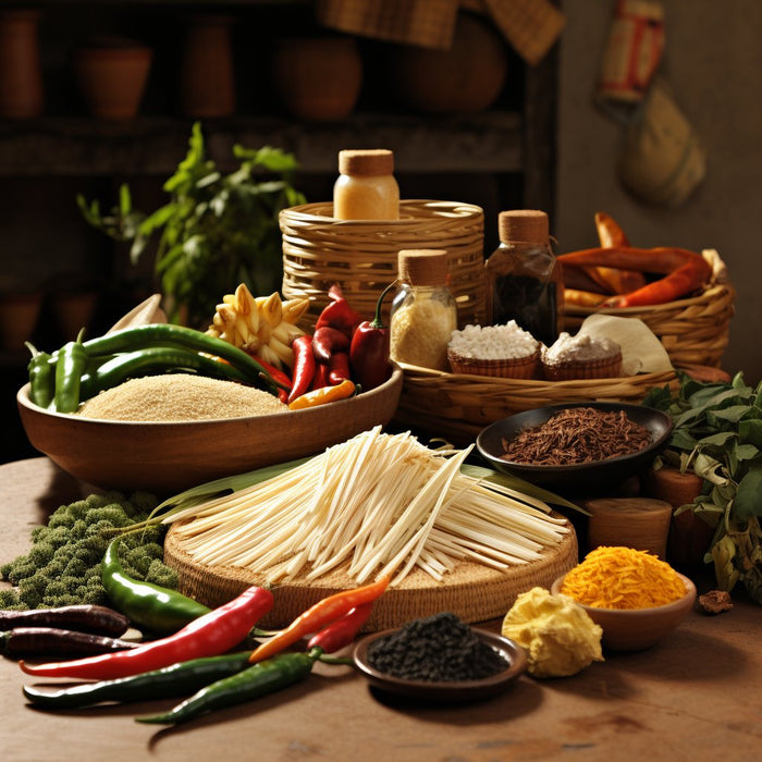 Cesta de regalo con ingredientes gourmet mexicanos. - Mexicada