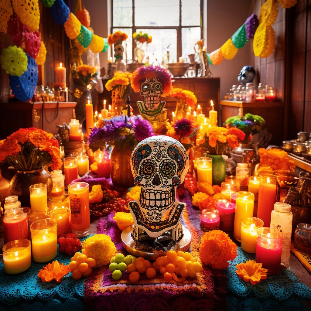 Decoraciones tradicionales del Día de los Muertos. - Mexicada