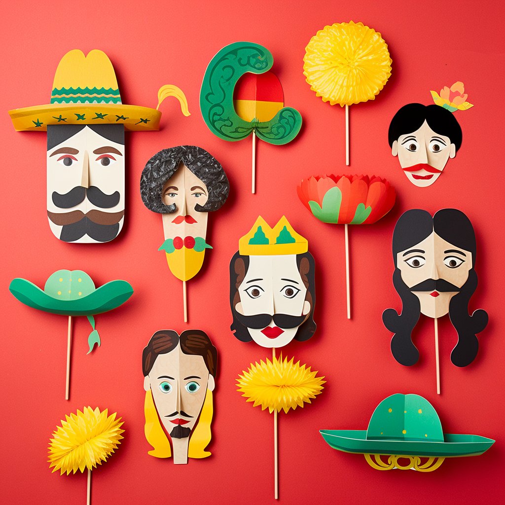 Grito De Dolores Themed Photo Booth Props - Mexicada