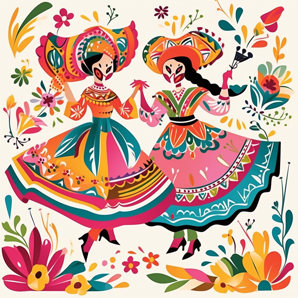 Invitaciones con temática de baile mexicano. - Mexicada