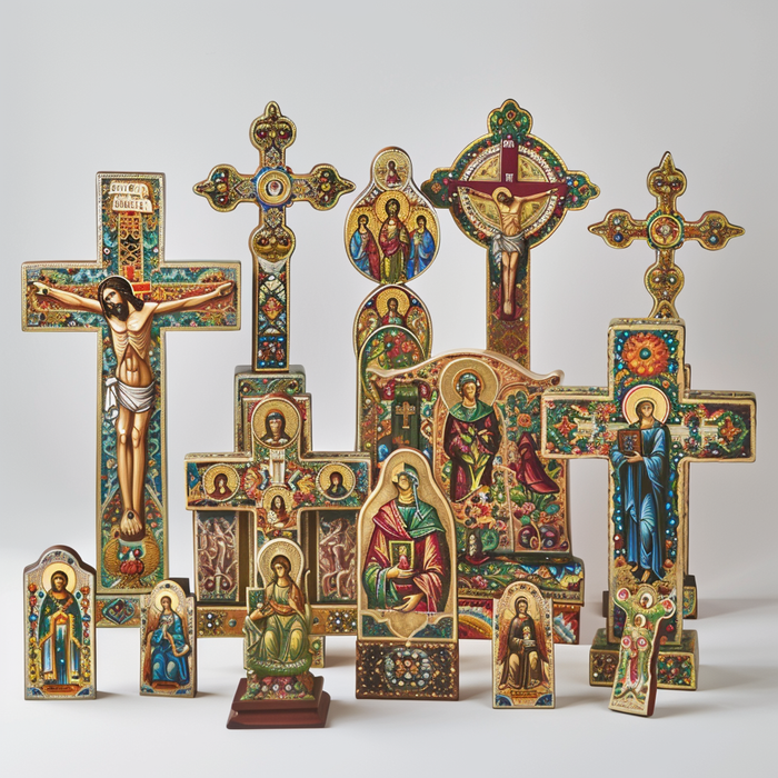 Hand-Painted Crosses And Religious Icons