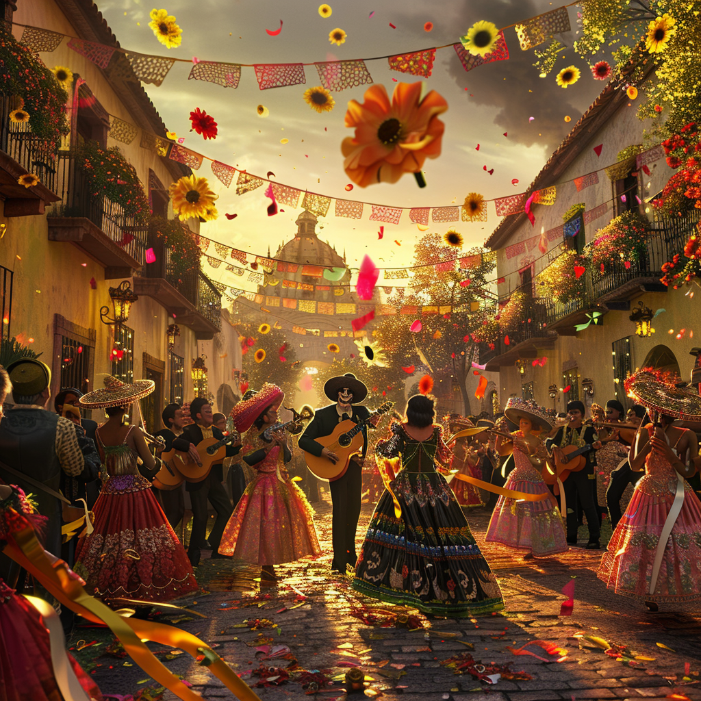 Música mexicana de fiesta en honor a los santos