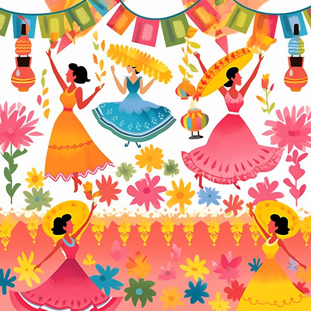 Mexican Dance-Themed Photo Backdrop - Mexicada