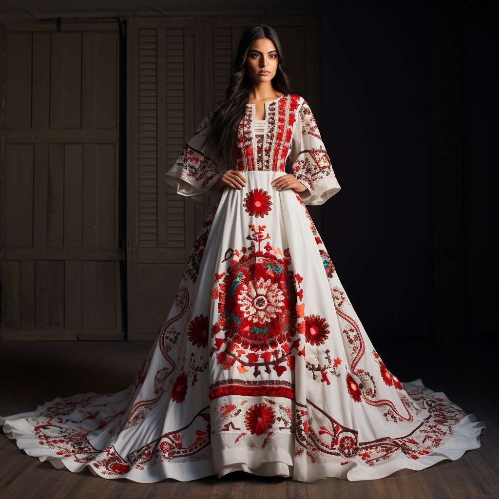 Mexican Wedding Dress With Indigenous Designs - Mexicada
