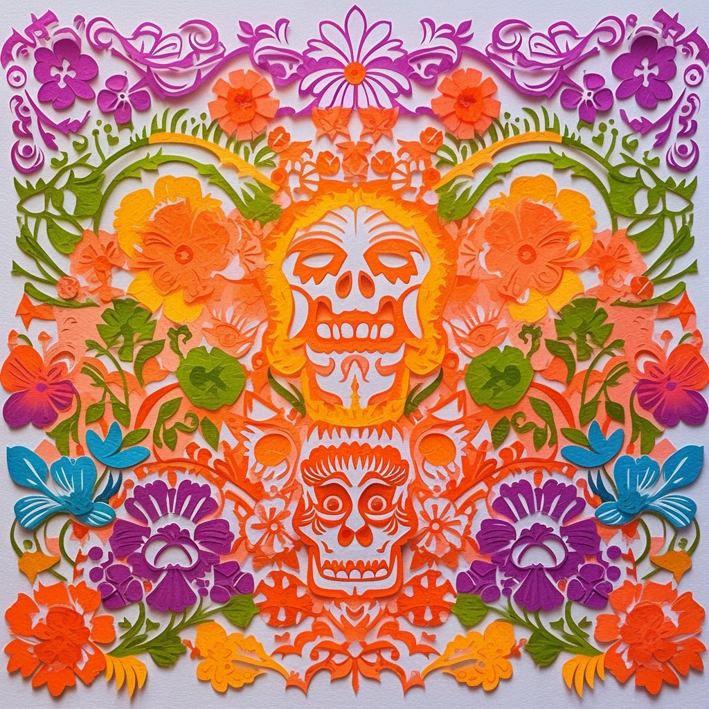 Papel Picado For Day Of The Dead - Mexicada