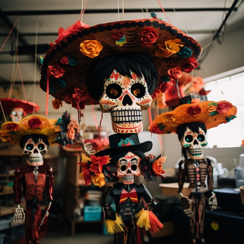 Piñatas temáticas del Día de los Muertos - Mexicada
