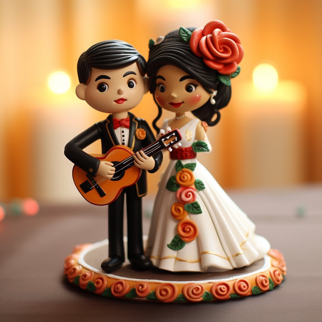 Un adorno para pastel con temática de Mariachi para celebraciones. - Mexicada
