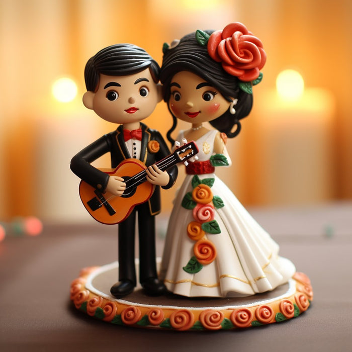 Un adorno para pastel con temática de Mariachi para celebraciones. - Mexicada