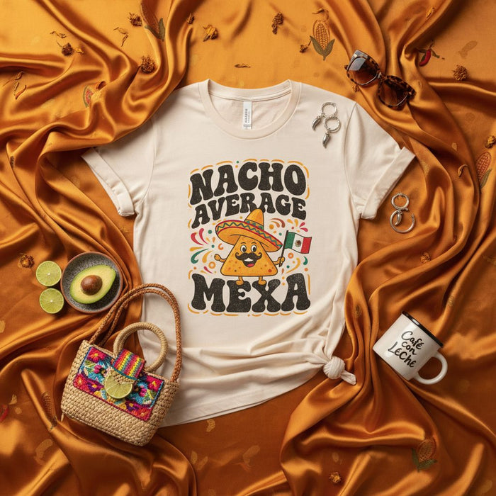 Retro Nacho Average Mexa Shirt Funny Mexican Flag Sombrero Graphic Tee Hispanic Heritage Month Fiesta Outfit