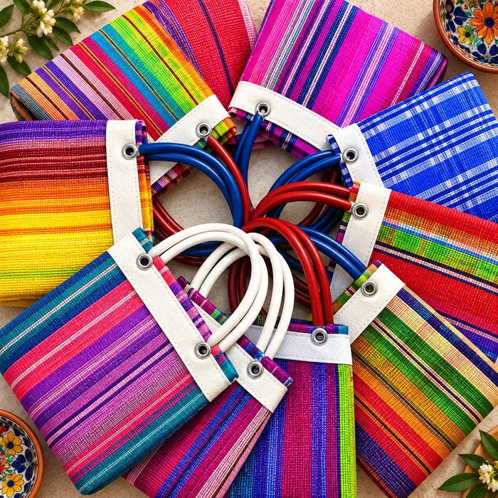 Sacs à bonbons cadeaux authentiques type fourre-tout mexicain | Multicolores