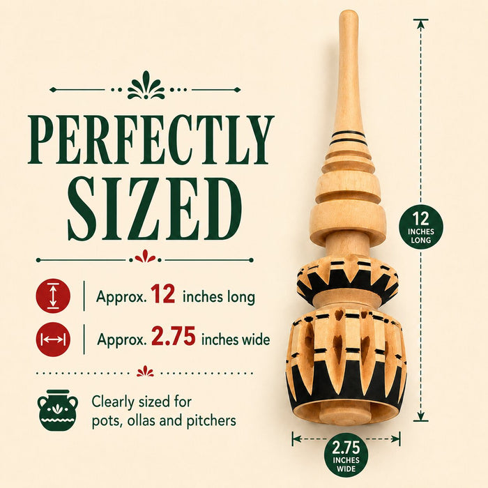Elegantly Handcrafted, Authentic Mexican Hot Chocolate Stirrer (Molinillo De Madera)