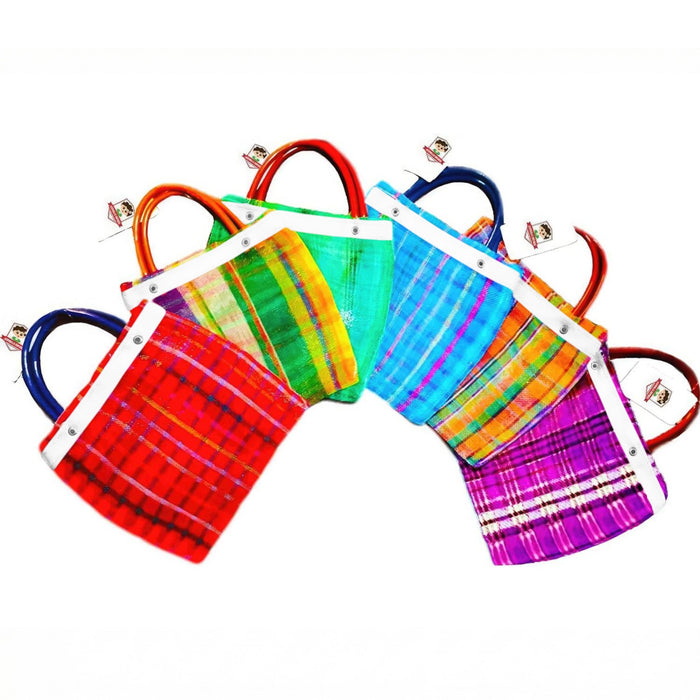 Authentic Mexican Tote Favor Candy Bags (Party Decorations, Mercado Mesh Goodie Piñata Bag, Bolsas Para Fiestas, Taco Bar, Wedding), Multi-Colored