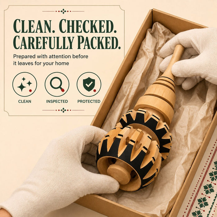 Elegantly Handcrafted, Authentic Mexican Hot Chocolate Stirrer (Molinillo De Madera)