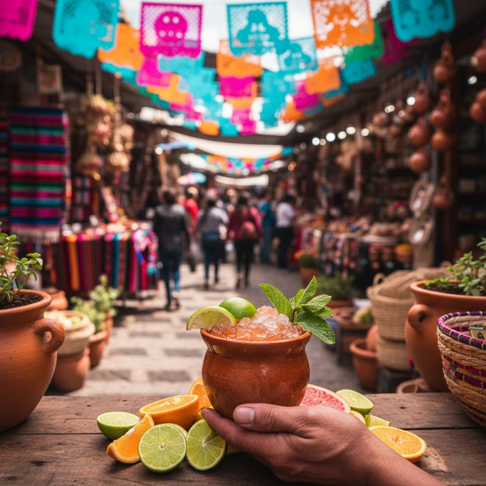 Tazas de Arcilla Natural Hechas a Mano Auténticas Mexicanas (Cantaritos Jarros) para Bebidas Calientes y Frías (Vasos para Cócteles de Tequila, Margaritas, Mojitos y Más) | Sin Plomo, No Esmaltados, 16 Oz