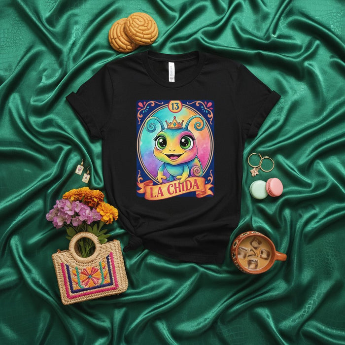 LA CHIDA Loteria Card T-Shirt Cute Magical Cartoon Critter Rainbow Art Tee Unisex Mexican Game Inspired Birthday Gift for Her and Him Number 13