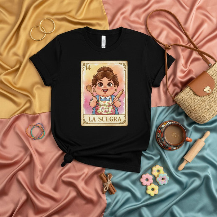 La Suegra Camiseta Lotería Diseño Hispano Suegra Número 14 Regalo para Chef Panadero Entusiasta de la Cocina