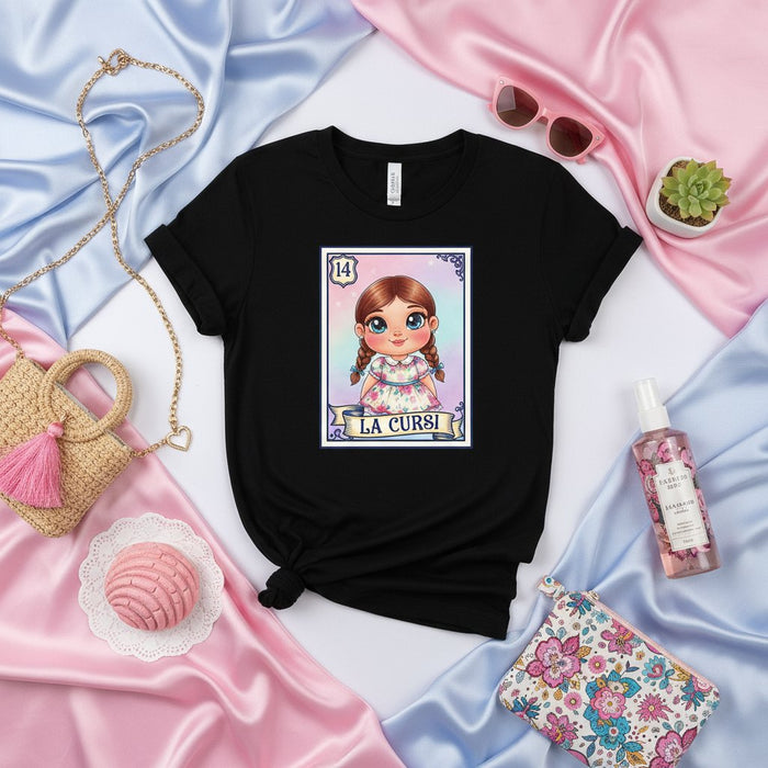 El Lindo Chibi Muñeca Lotería Tarjeta Camiseta Unisex Estilo Juego Mexicano Bingo Número 14