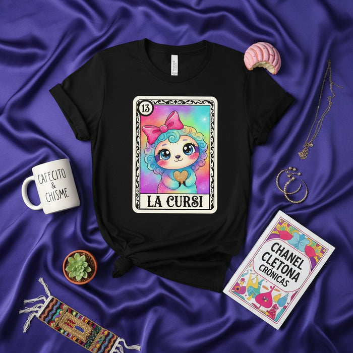 Lotería Tarjeta 13 de Oveja Llama Arcoíris Cursi Playera Gráfica Regalo para Mujeres Hombres Unisex