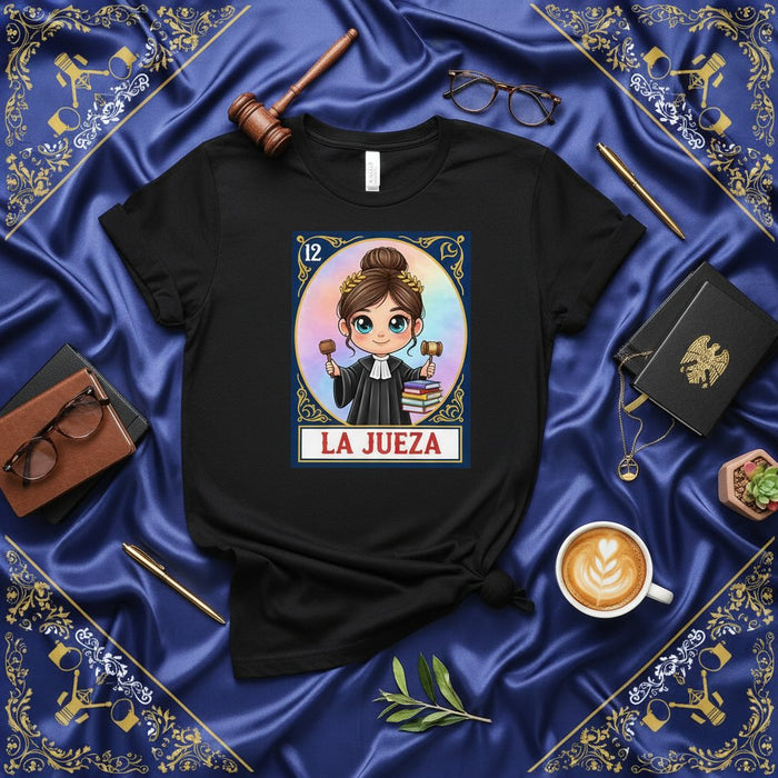 Tarjeta de Loteria Jueza Lindo Camiseta Profesión Legal Abogado Regalo Camisa Unisex Diseño Mexicano Bingo Tema Judicial Ropa
