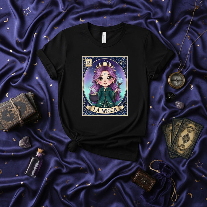 Elige La Bruja Chibi Tarot Lotería Camiseta, Luna Triple Estrella Celestial Gótico Oculto Regalo Ropa para Mujer Hombre, Camisa Mágica Boho