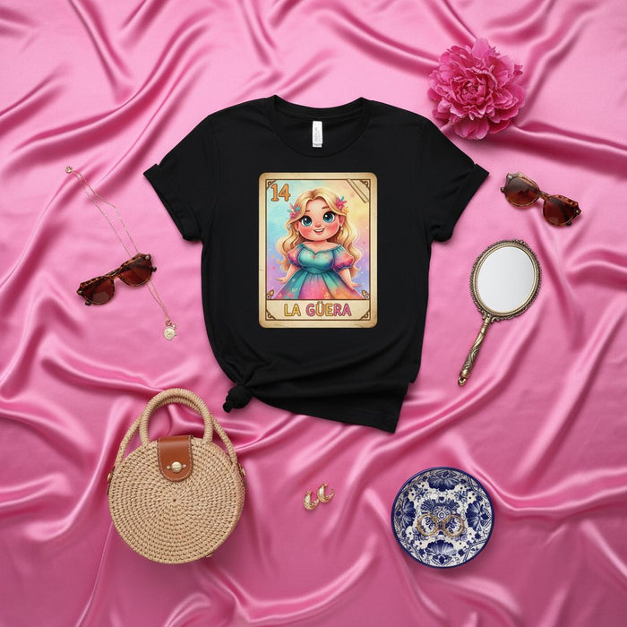 La Güera Lotería Tarjeta Camiseta, Lindo Diseño Chica Rubia, Camiseta Arte Juego Bingo Mexicano, Camisa Gráfica Unisex, Ropa Inspirada Cultura Latina, Regalo Para Ella O Él, Estampado Tarjeta Número 14