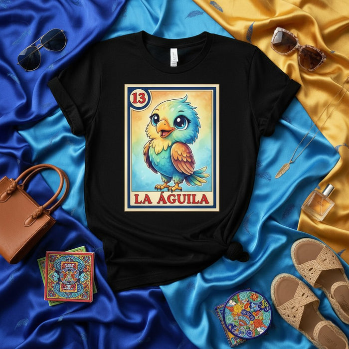 La Águila Lotería Camiseta, Gráfico de Pájaro Bingo Mexicano, Regalo Unisex