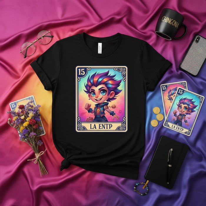 LA ENTP Lotería Card T-Shirt, Creative Debater Funny MBTI Personality Type Graphic Tee, Mexican Bingo Game Inspired Unisex Shirt Gift, Number 15 La Mente Maestra Style Top