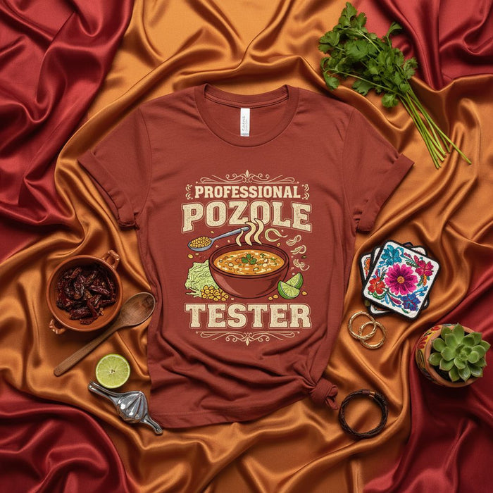 Professional Pozole Tester Shirt, Mexican Food T-Shirt, Pozole Lover Gift, Funny Soup Tasting Tee, Chef Cook Culinary Apparel, Unisex Graphic Shirt