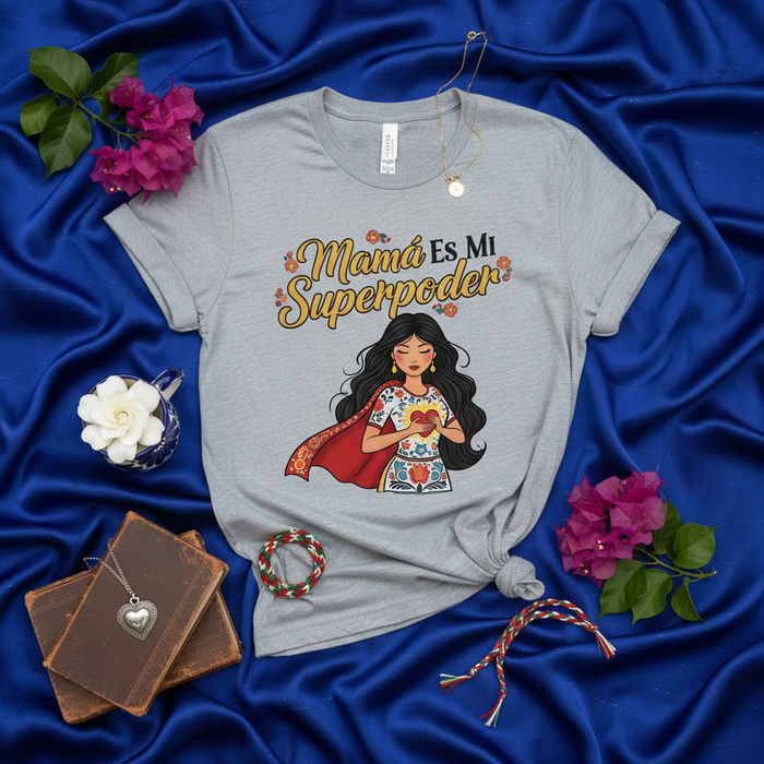 Mi Súper Poder es ser Mamá Camiseta | Súper Mamá Latina | Regalo Día de las Madres Mexicana | Camiseta Poderosa Mamá Española | Blusa Gráfica Vida de Mamá Linda