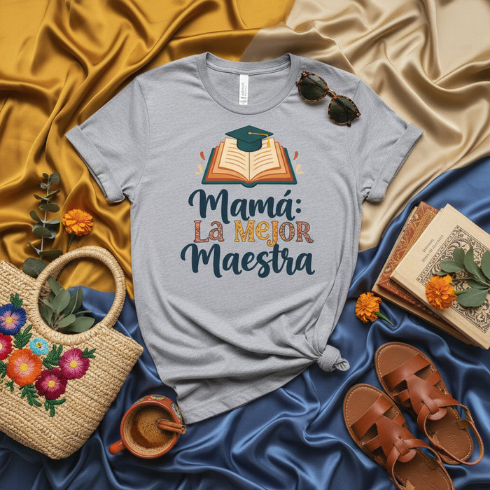 Camiseta Mamá La Mejor Maestra, Regalo para el Día de la Madre, Graduación, Agradecimiento, Profesor Latinx, Gráfico Mujer/Hombre