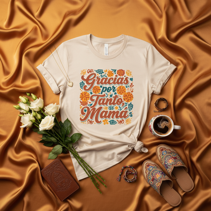 Grazie per Tanto Mamma Maglietta | Regalo Festa della Mamma Spagnolo | Camicia Donna Design Floreale | Maglietta Riconoscenza Mamma | Camicia Mamma Latina | Regalo per la Madre | Día de la Madre