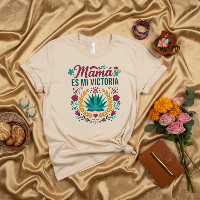 Mamá Es Mi Victoria T-Shirt, Mexican Mom Gift, Mother's Day Shirt, Spanish T-Shirt, Agave Plant Graphic Tee, Latino Culture Apparel, Fiesta Celebration, Floral Design, Unisex Shirt for Her or Him