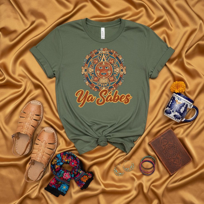 Ya Sabes Mayan Calendar Aztec Sun Stone T-Shirt Unisex Spanish Culture Tee Shirt