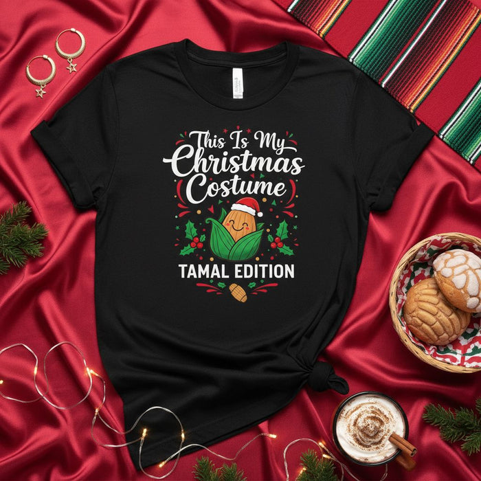 This Is My Christmas Costume Tamal Edition Funny Mexican Food Holiday T-Shirt, Tamale Lover Xmas Tee, Christmas Tamales Fiesta Shirt, Hispanic Tradition Gift for Foodies