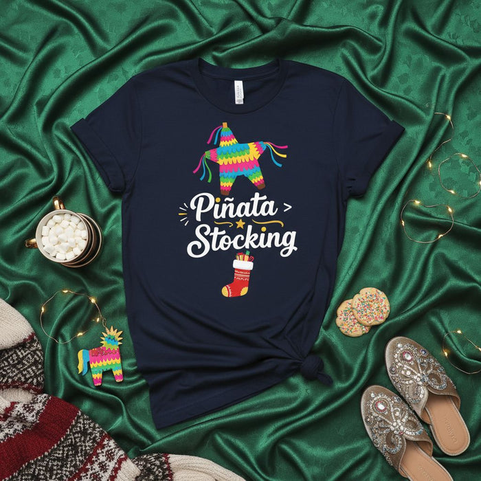 Piñata Stocking Funny Christmas Shirt Holiday Party Tee For Men Women Mexican Fiesta Theme Xmas Gift T-Shirt