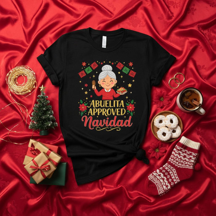 Camisa de Navidad Aprobada por Abuela, Regalo de Abuela Navideño, Camiseta de Abuela para Fiestas, Camiseta Navideña Española, Ropa Festiva para Mujeres y Hombres