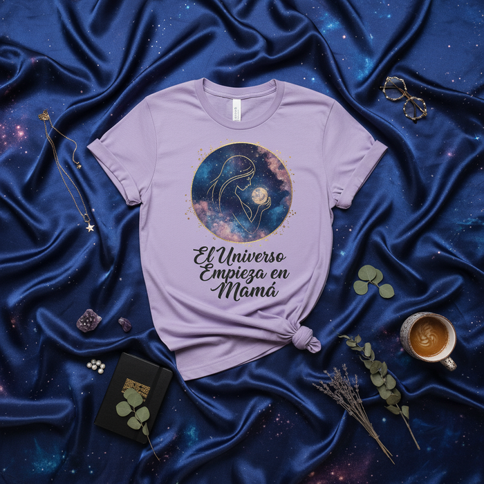 El Universo Empieza en Mamá T-Shirt Celestial Mama Gift for Mother's Day, Galaxy Space Universe Mom Tee, Spanish Phrase Motherhood Shirt