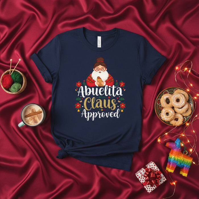 Abuelita Claus Aprobada Camisa, Divertida Abuela Española Camiseta Navidad, Regalo para Abuela Hispana, Festiva Abuela Camiseta con Diseño de Santa