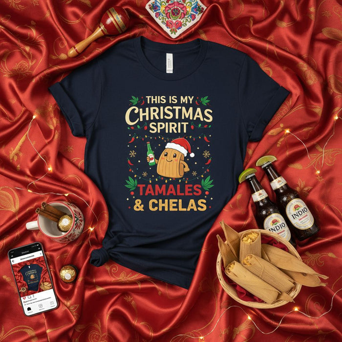 Questo È Il Mio Spirito Natalizio Tamales & Chelas Maglietta Divertente Messicana Natale Tamale Birra Festa Felpa Regalo Unisex