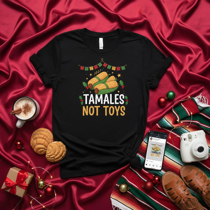 Maglietta Tamales Not Toys, Divertente Regalo di Natale Tamale Messicano, Maglia Tradizione Festa Ispanica, Abbigliamento Simpatico Gioco di Parole Cibo Natale