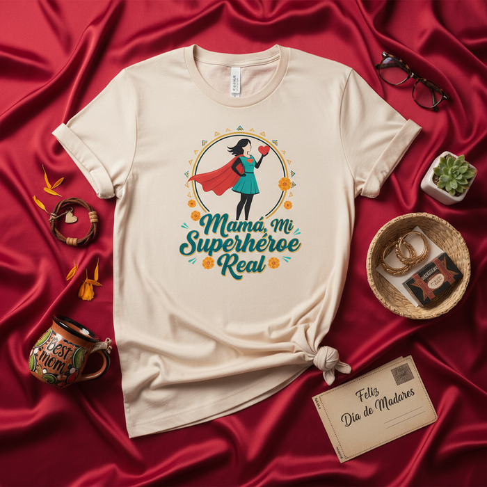 Mamá mi Superhéroe Real Camiseta Unisex, Regalo Día de las Madres, Playera Superhéroe Mamá Latina, T-shirt Española Madre Poderosa