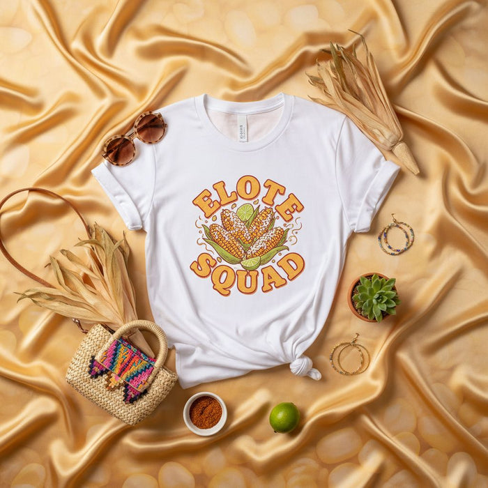 Camiseta Escuadrón Elote para Amantes del Maíz Callejero Mexicano Esquite Playera Foodie Atuendo de Fiesta de Verano