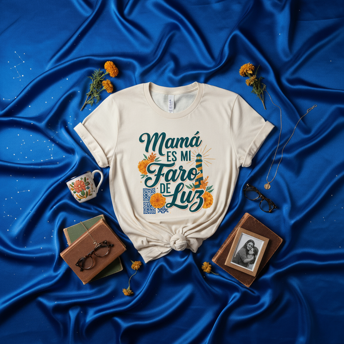 Mamá Es Mi Faro De Luz T-Shirt, Mother's Day Gift for Mom, Spanish Quote Tee, Floral Lighthouse Design, Dia de las Madres Shirt, Latina Mama Gift Idea, Inspirational Saying Top
