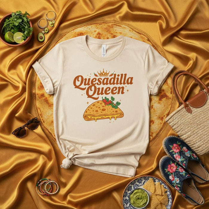 Quesadilla Queen Shirt, Funny Mexican Food Lover Graphic Tee, Cute Foodie Gift T-Shirt, Cinco de Mayo Outfit, Women's Quesadilla Graphic T-Shirt, Unisex Food Shirt, Fiesta Top