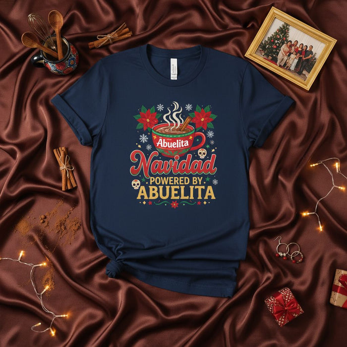 Camiseta Navideña Graciosa Abuelita Cocoa Hispana, Top Regalo Familiar Española