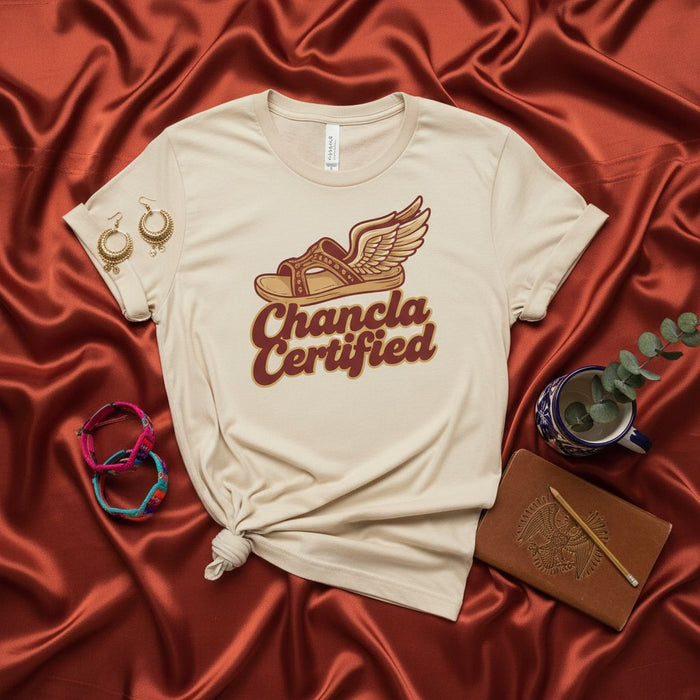 Chancla Certified Winged Sandal T-Shirt Funny Latino Hispanic Mom Culture Gift Tee Unisex Graphic Shirt