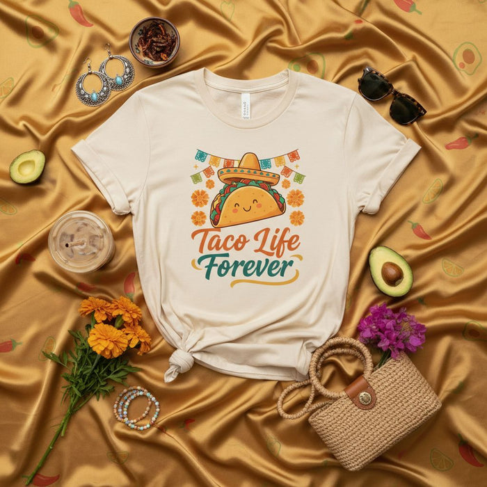 Camiseta gráfica unisex Vida de Taco Para Siempre Lindo Sombrero Taco Cinco de Mayo Regalo Amante de la Comida de Fiesta