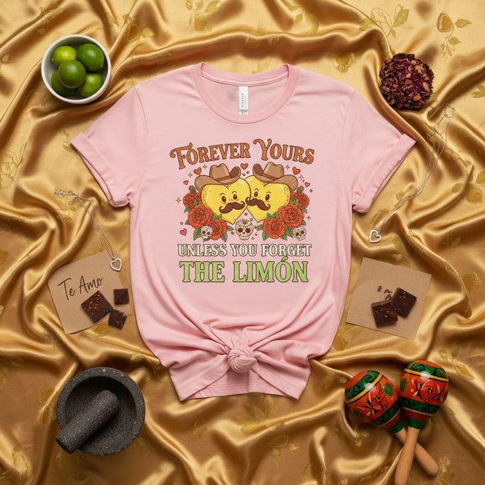 Forever Yours a meno che tu non dimentichi il Limone Maglietta Unisex, Camicia San Valentino Messicano, Camicia Cuore Rosa, Baffi Mariachi Cuori, Teschio di Zucchero Calavera, Carino Regalo Te Amo, Maglietta Grafica Agrumi Limoni